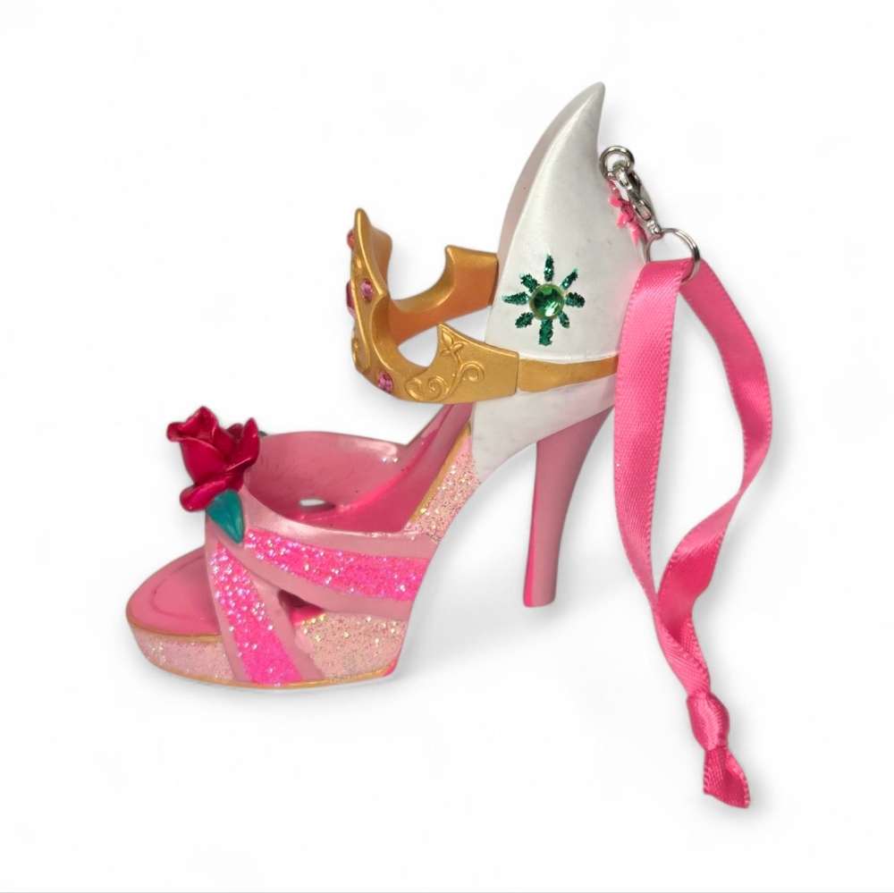 Disney Princess Aurora Pink Crown Glass Slipper Ornament Sleeping Beauty